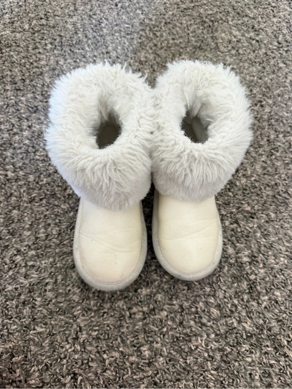 Gymboree Cozy Faux-Fur Cuff Winter Ankle Boots - Cream